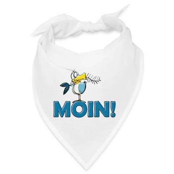 lustige Moin Möwe mit Gräte - Bandana - Weiß - Vorne