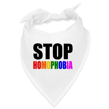 Stop homophobia - Bandana - Weiß - Vorne