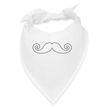 Moustache - Bandana - Weiß - Vorne