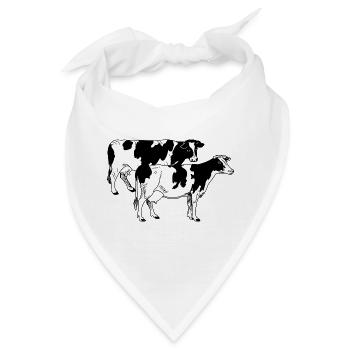 Zwei Kühe schwarz und weiß - Bandana - Weiß - Vorne