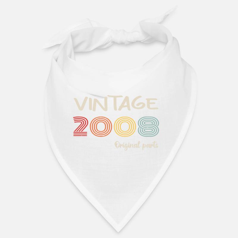 Original 2008 Vintage | Geburtstagsgeschenk 2008 - Bandana - Weiß