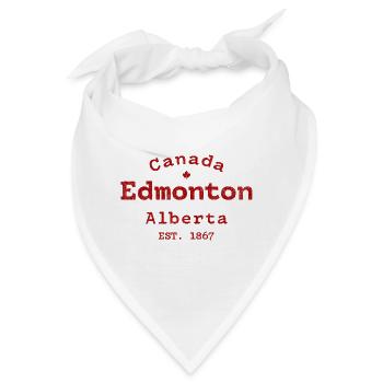 Edmonton Alberta Vintage Stadtlogo - Bandana - Weiß - Vorne