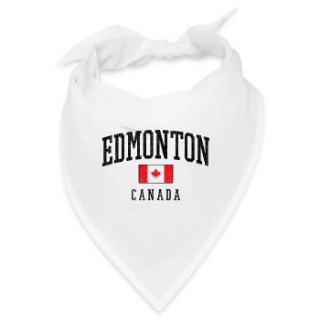 Edmonton Kanada Flagge – Urban Vintage Look - Bandana - Weiß - Vorne