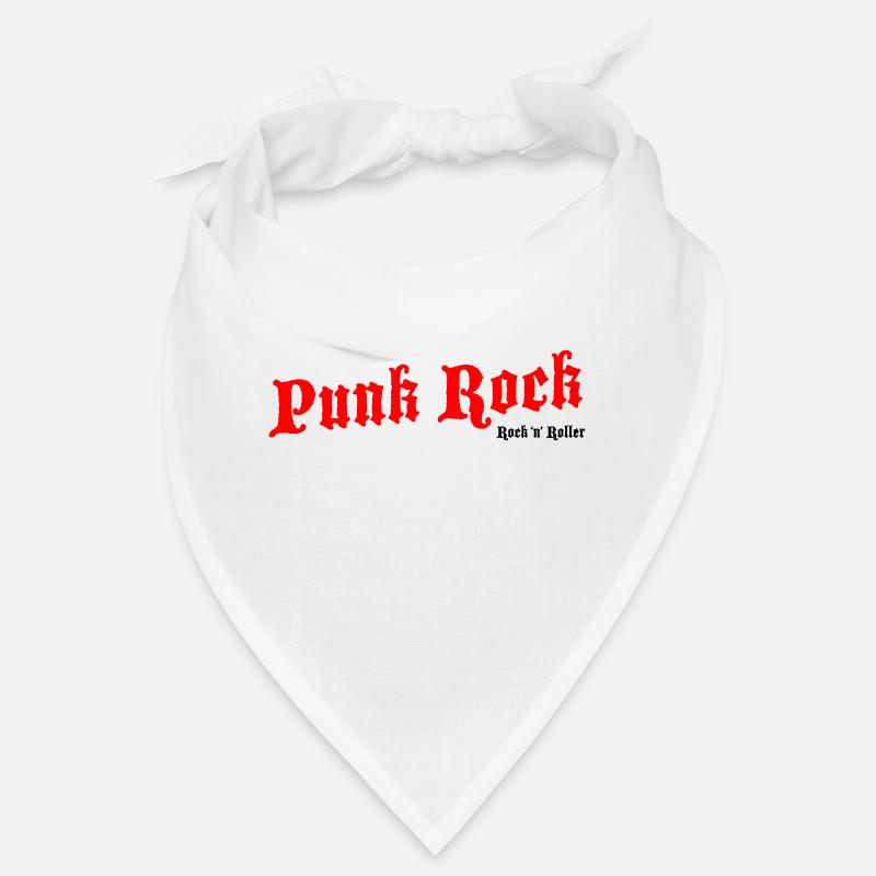 Punk Rock Rouge - Logo Noir - Bandana - blanc