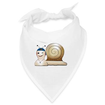 Nicki Schneck zwinkert cool - Bandana - Weiß - Vorne