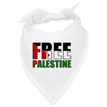 Free palestine - Bandana - Weiß - Vorne