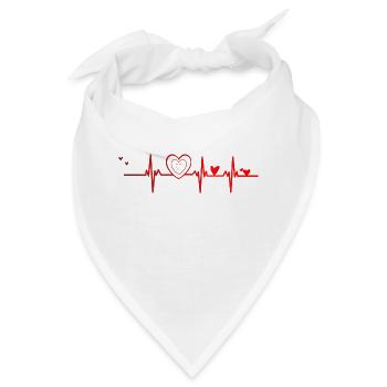 Herzschlag - Bandana - Weiß - Vorne