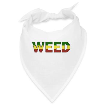 Marihuana Weed Cannabis - Bandana - Weiß - Vorne