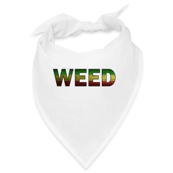 Marihuana Weed Cannabis - Bandana - Weiß - Vorne