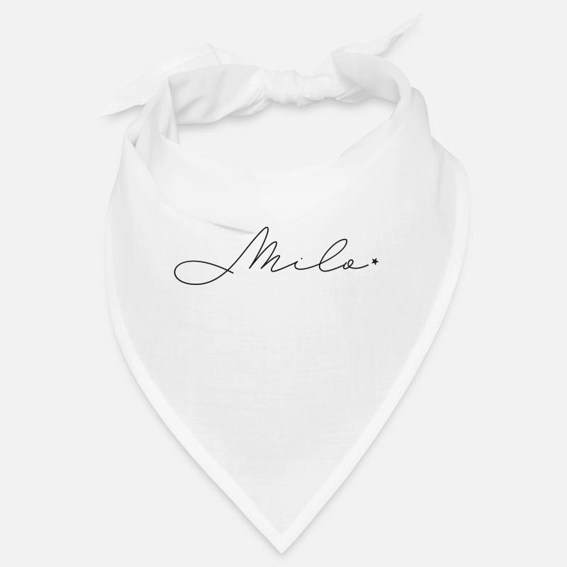 Prénom Milo - Bandana - blanc