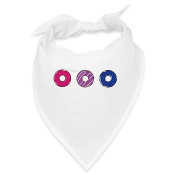 Donut bisexual LGBT Bi Pride Doughnut Bi Farben - Bandana - Weiß - Vorne