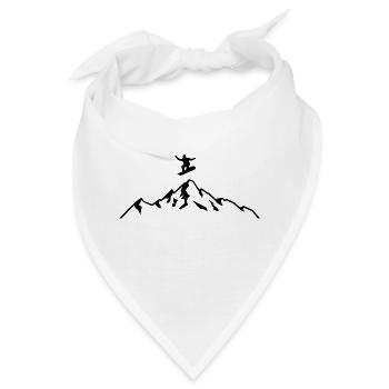 Snowboard, Halfpipe, Wintersport, Skiurlaub - Bandana - Weiß - Vorne
