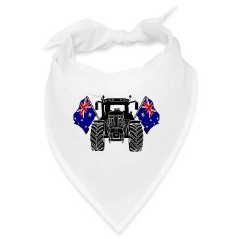 Traktor zwei Flaggen Australien - Bandana - Weiß - Vorne