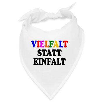 vielfalt statt einfalt - Bandana - Weiß - Vorne