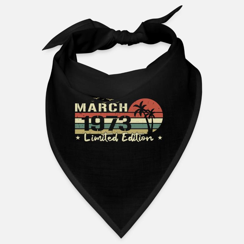 millésime de mars 51e anniversaire né 1973 vibe Bandana