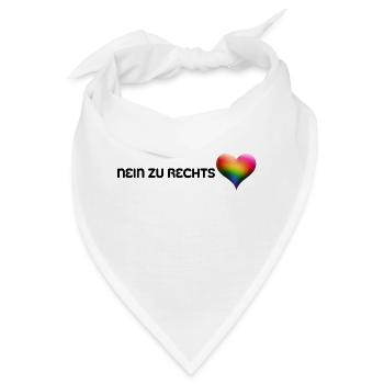 Nein zu Rechts - Bandana - Weiß - Vorne