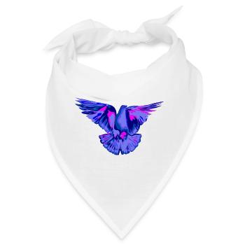 Taube blau - Bandana - Weiß - Vorne