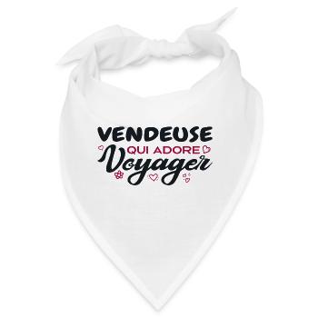 Weltreisende Verkäuferin mit einer Leidenschaft für das Reisen - Bandana - Weiß - Vorne