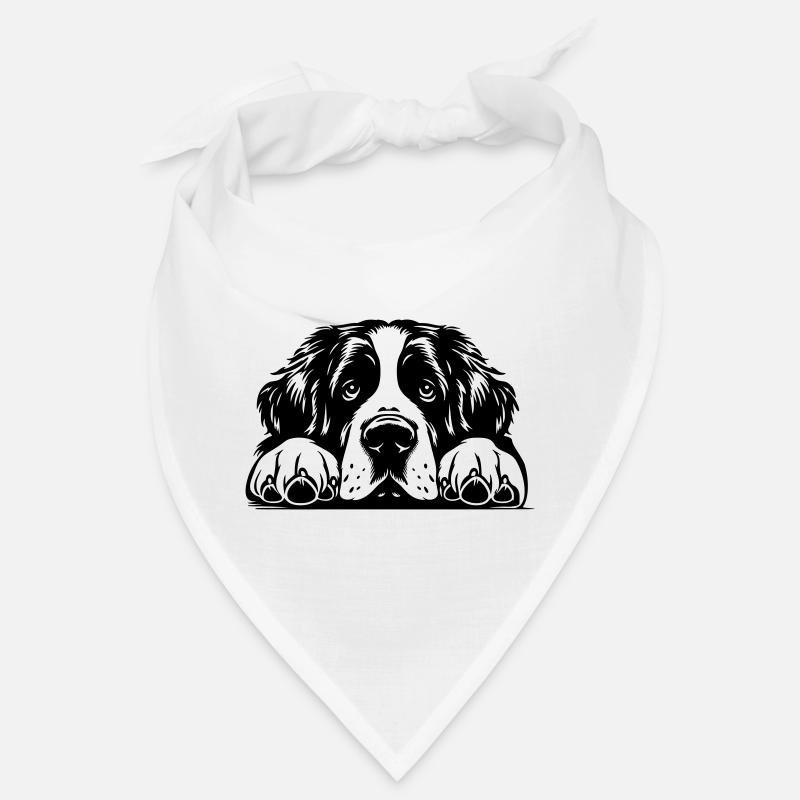 Bernhardiner Kopf mit Pfoten Bandana