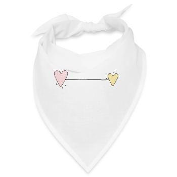 Herz Linie Horizontal - Bandana - Weiß - Vorne