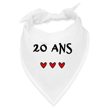 20. 20. JAHRESTAG. 20-JÄHRIGES JUBILÄUM. 20 JAHRE. - Bandana - Weiß - Vorne
