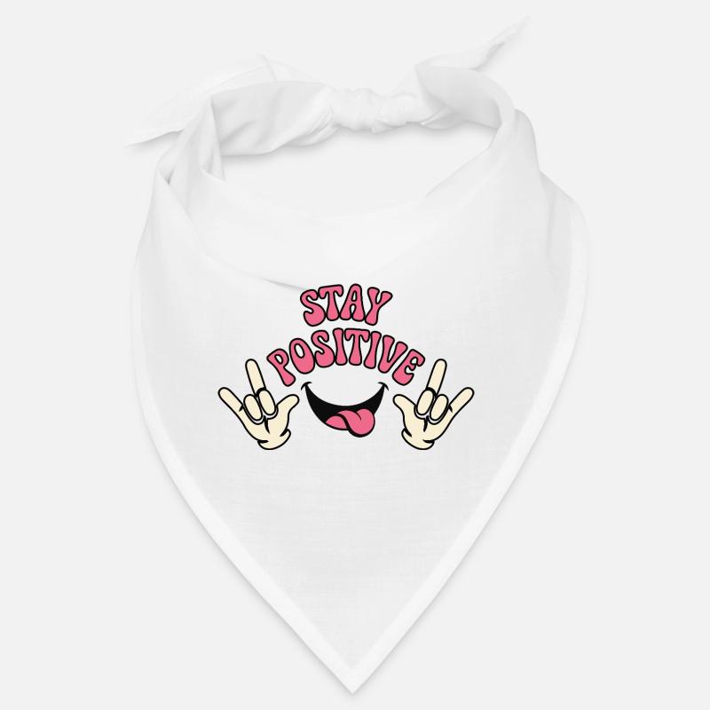 Playful Positive Vibes Typography Design Bandana