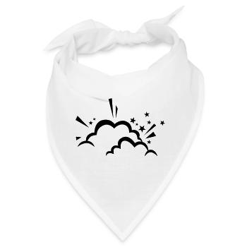 Comic Wolke nach Explosion - Bandana - Weiß - Vorne