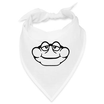 Frosch Kröte lächelt lustig Comic glücklich Cool - Bandana - Weiß - Vorne
