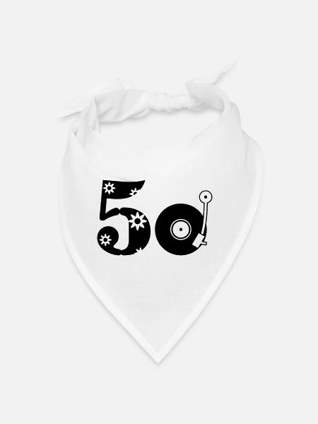 50er Fünfzig Fifties - Bandana - Weiß - Vorne
