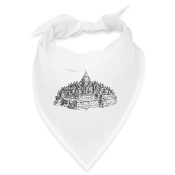 Borobudur Tempel - Bandana - Weiß - Vorne