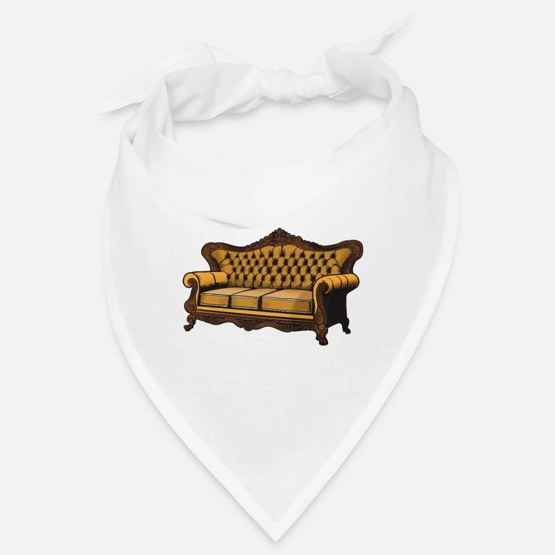 Viktorianische Samt-Sofagrafik - Bandana - Weiß