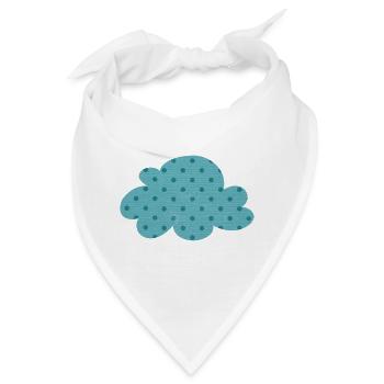 Wolke Punkte Dots Wetter Kinderzimmer Deko Kinder - Bandana - Weiß - Vorne
