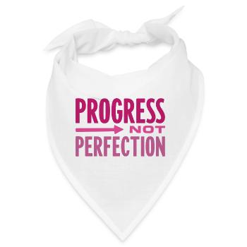 Progress Not Perfection Fortschritt zählt - Bandana - Weiß - Vorne