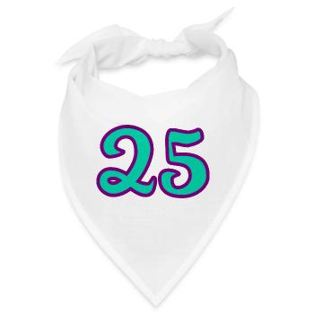 25. 25 JAHRE. 25. JUBILÄUM. 25 JAHRESJUBILÄUM. - Bandana - Weiß - Vorne