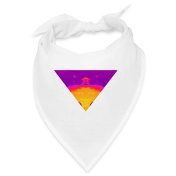 Neon Vortex, Cyber Sunset - Bandana - Weiß - Vorne