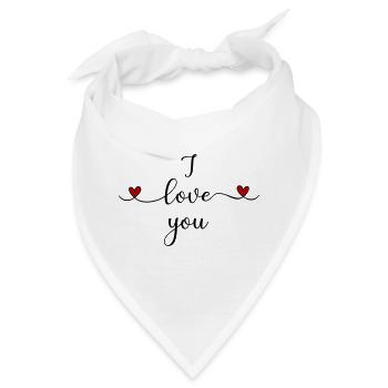 Ich liebe Dich - Bandana - Weiß - Vorne
