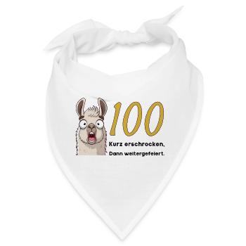 100 Geburtstag – Kurz erschrocken, dann gefeiert - Bandana - Weiß - Vorne