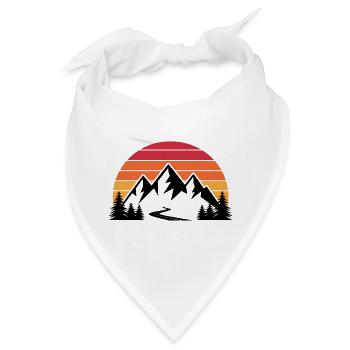 Sonnenuntergang Bergsilhouette - Bandana - Weiß - Vorne