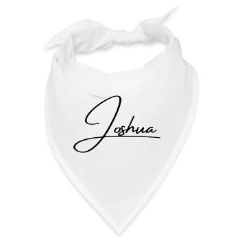 Joshua Name – Elegante Schreibschrift - Bandana - Weiß - Vorne