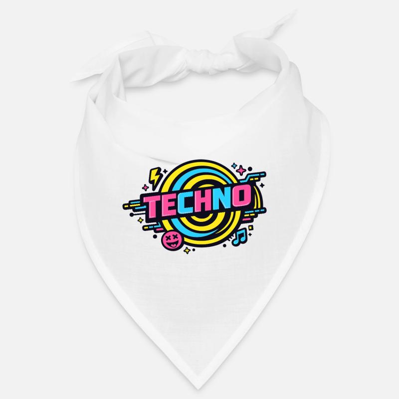 Techno Neon Retro Kreis Bandana