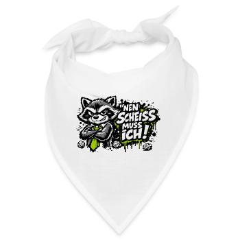 nen scheiss muss ich! - Bandana - Weiß - Vorne