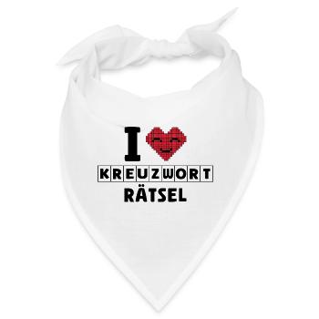 Ich liebe Kreuzworträtzel, Denksport - Bandana - Weiß - Vorne