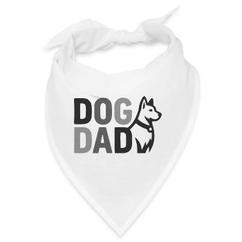 Dog Dad Silhouette – Hundepapa Grafik - Bandana - Weiß - Vorne