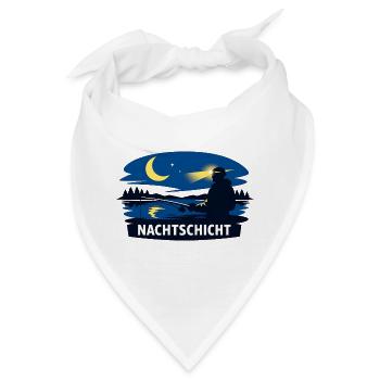 Nachtfischer Silhouette bei Mondschein - Bandana - Weiß - Vorne