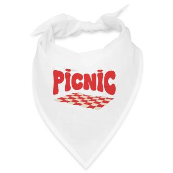 Retro-Schachbrett-Picknick - Bandana - Weiß - Vorne