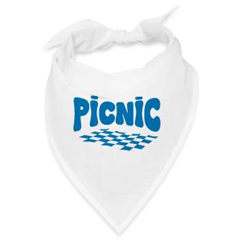 Blau-Karo-Picknick - Bandana - Weiß - Vorne