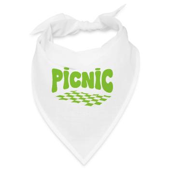 Grüner Picknick- und Chlorophyll-Schachbrettteppich - Bandana - Weiß - Vorne
