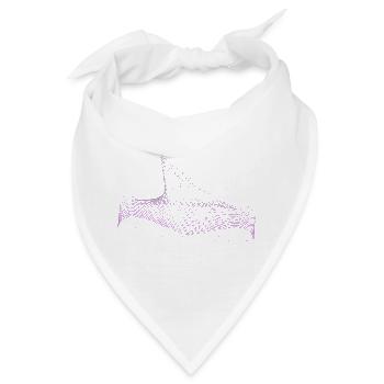 Geometrische Segelwelle – Lila generative Linienkunst - Bandana - Weiß - Vorne