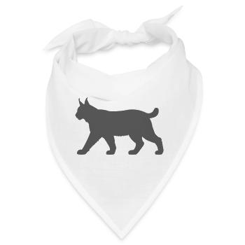 Luchs Silhouette Mondlicht - Bandana - Weiß - Vorne