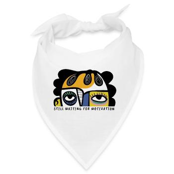 Warte immer noch auf Motivation Abstraktes Gesicht - Bandana - Weiß - Vorne